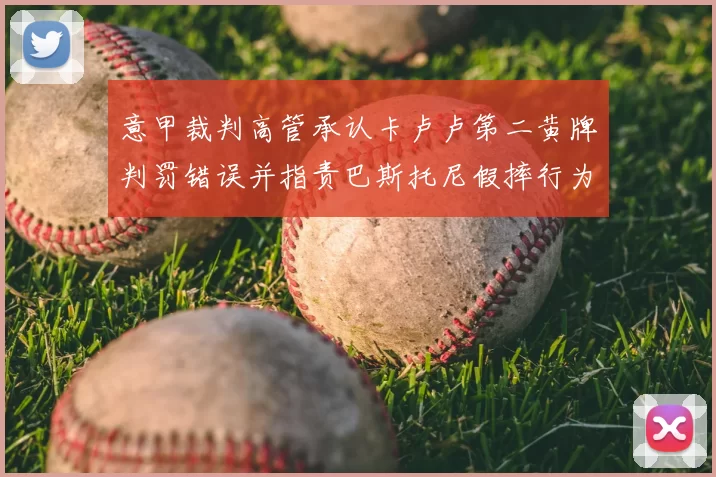 意甲裁判高管承认卡卢卢第二黄牌判罚错误并指责巴斯托尼假摔行为